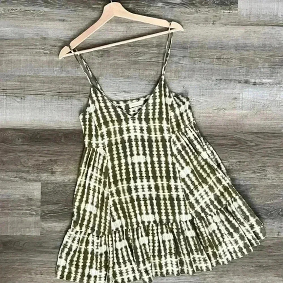 Urban Outfitters Tangerine Mini Frock Dress Size S Swing Lightweight Green - Picture 3 of 8